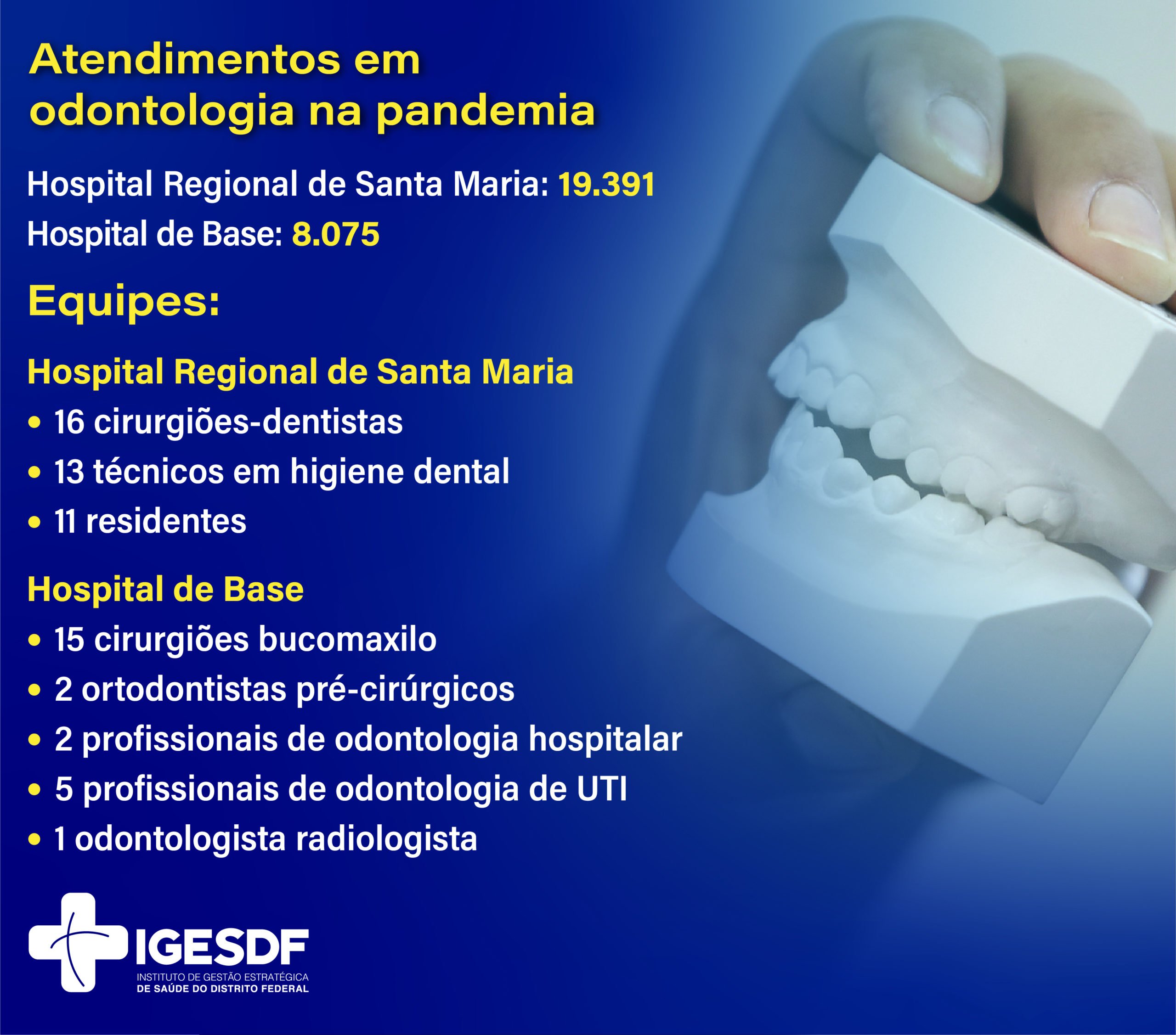 atendimentos odontológicos na pandemia números do Iges-DF